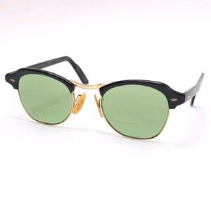 Vtg Bausch & Lomb 5 1/2‎ Horn Rimmed Glasses Frames ONLY 1/10 12K GF 20-46